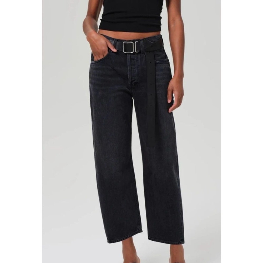 Citizens of Humanity Dahlia Bow Barrel Leg Black Denim Jeans Women's 32‎ NWOT